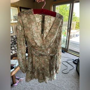 Floral long sleeve mini romper